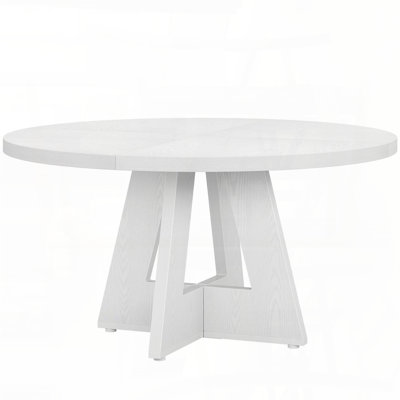 47'' Round Farmhouse Dining Table – White