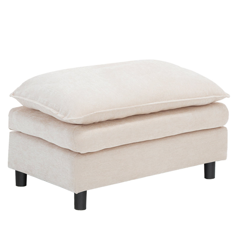 Chenille Ottomann confortable pour le salon, la chambre à coucher, un appartement, Beige