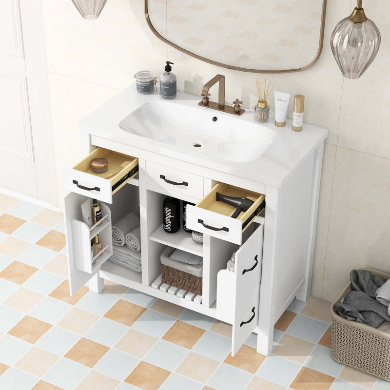 Rangement pour salle de bain Yasib, Blanc
