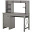 Bureau d'ordinateur avec huche et armoire HOMcom Farmhouse, bureau à domicile avec rangement, pour bureau, gris clair