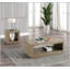 Table d'appoint carrée avec base et étagère inférieure ouverte pour les besoins de rangement d'un salon moderne