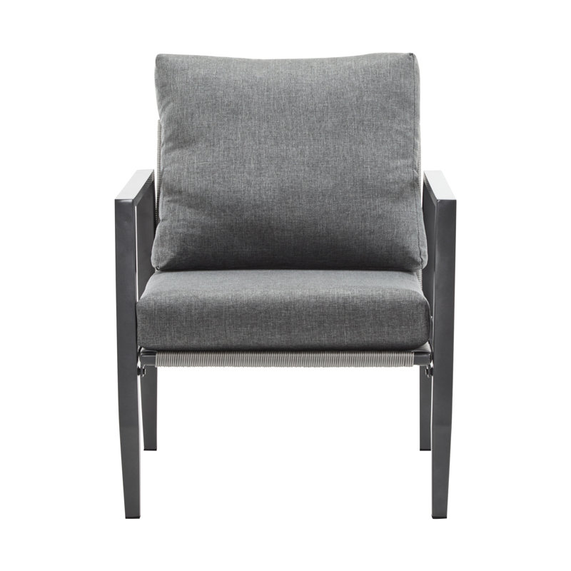 Méridienne grise en aluminium avec une paire de coussins d'épaule et de coussin, Gris