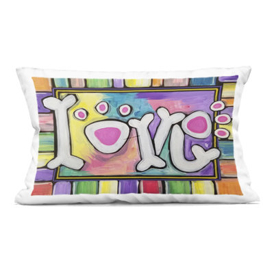 Coussin décoratif imprimé "Love with Vivid", design par Nettie Price