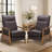 Penning Walnut Breathable Leather Push-Back Recliner-102834353