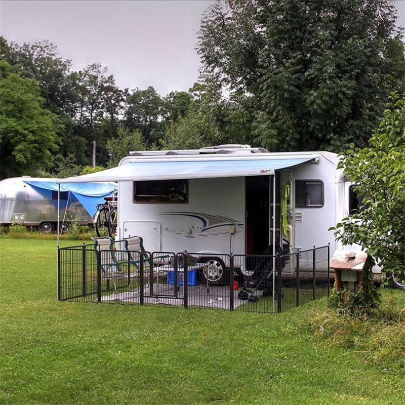 Parc pour chien en métal (8 panneaux), Noir, H 39 po