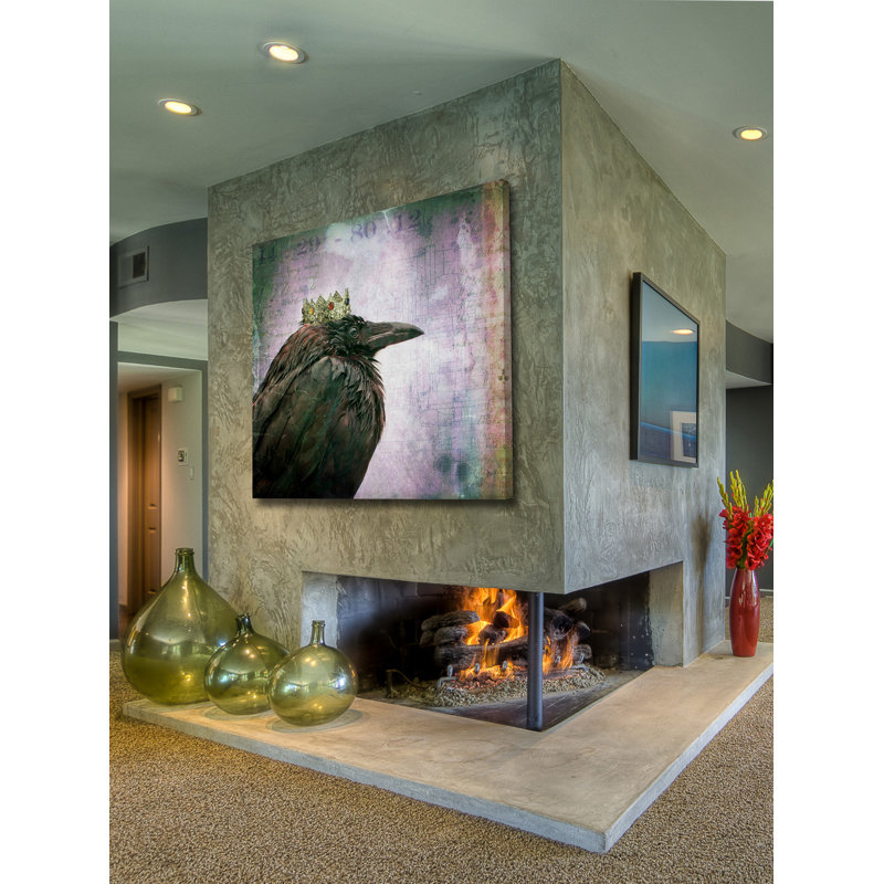 Reproduction d’art sur toile tendue, "crow king" par morgan jones, H 48 po x l 48 po x P 1,5 po