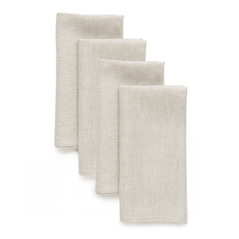 100% Pure Linen Dinner Napkins - Athena, Light Natural