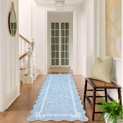 Tapis festonné en arc pour le salon Tapis uni pour la chambre à coucher Tapis lavables Tapis antidérapants pour chambre d'enfant