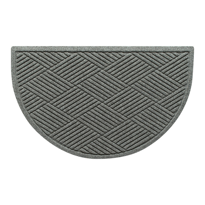 Paillasson Waterhog, Gris moyen, Demi-ovale 24 po x 39 po
