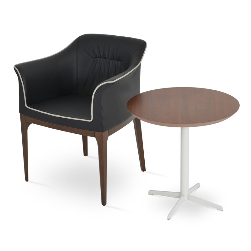Fauteuil l 27 po London, Similicuir noir