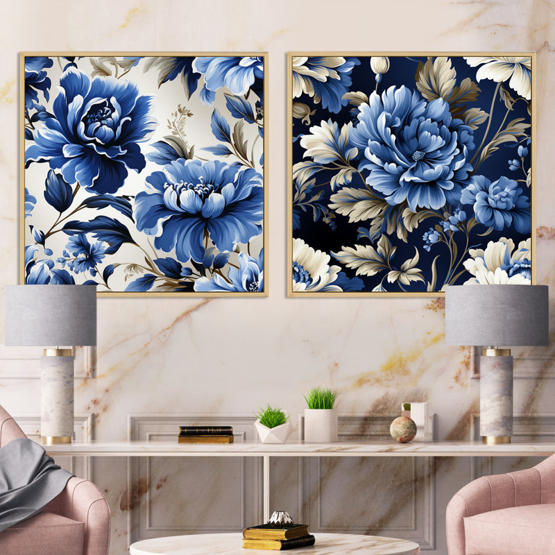Motif victorien Regal, H 16 po x l 33 po, Cadre flottant brun