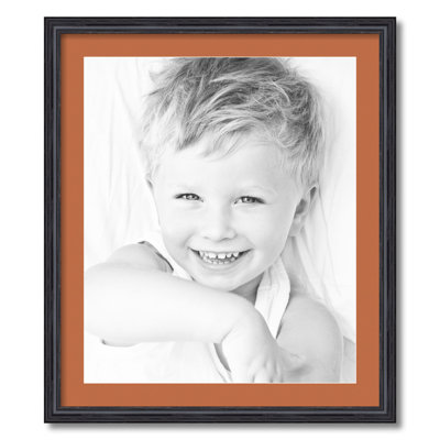 Black Wood Matte Picture Frame with Mat