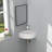 18"x13" Ceramic Wall-Mounted Bathroom Sink - White Corner Sink with Overflow & Faucet Hole