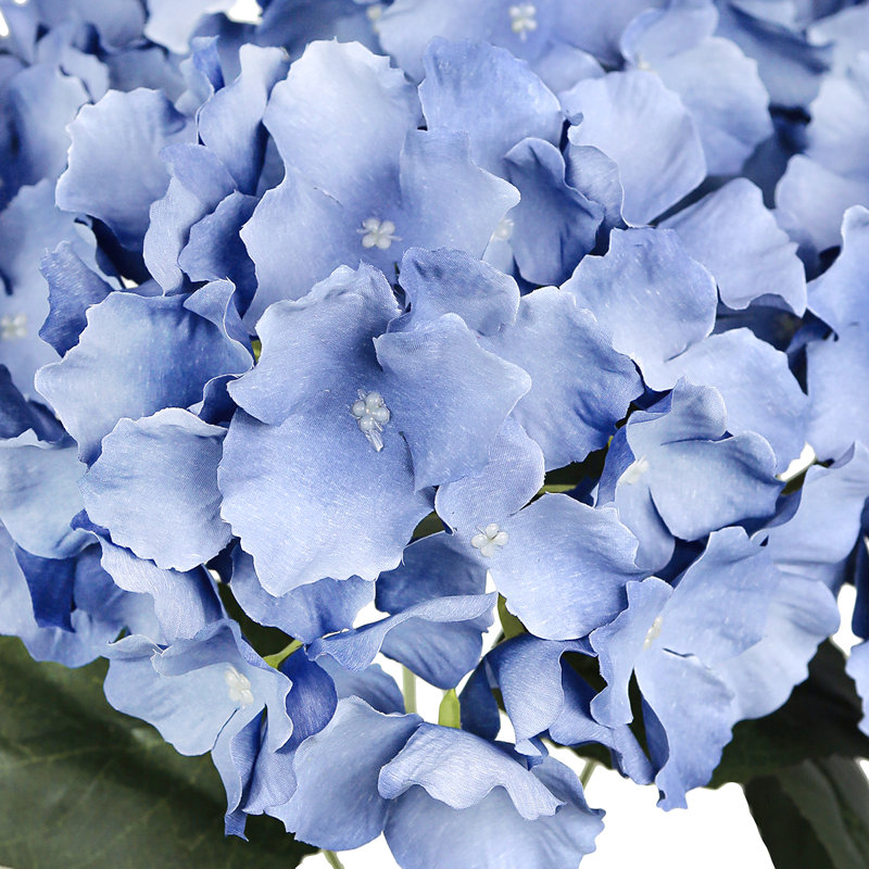 Bouquet de tiges de fleurs d'hortensia artificielles, Bleu cendré
