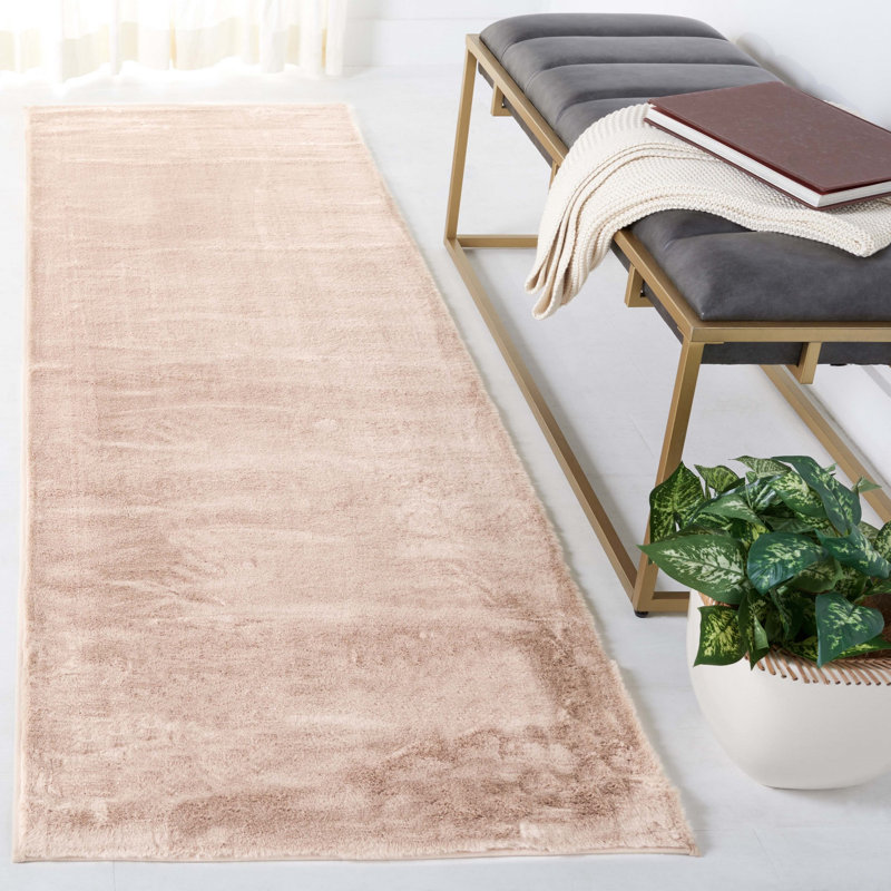 Tapis uni de couleur unie fabriqué à la machine en brun, Tapis de couloir 2 pi 6 po x 8 pi
