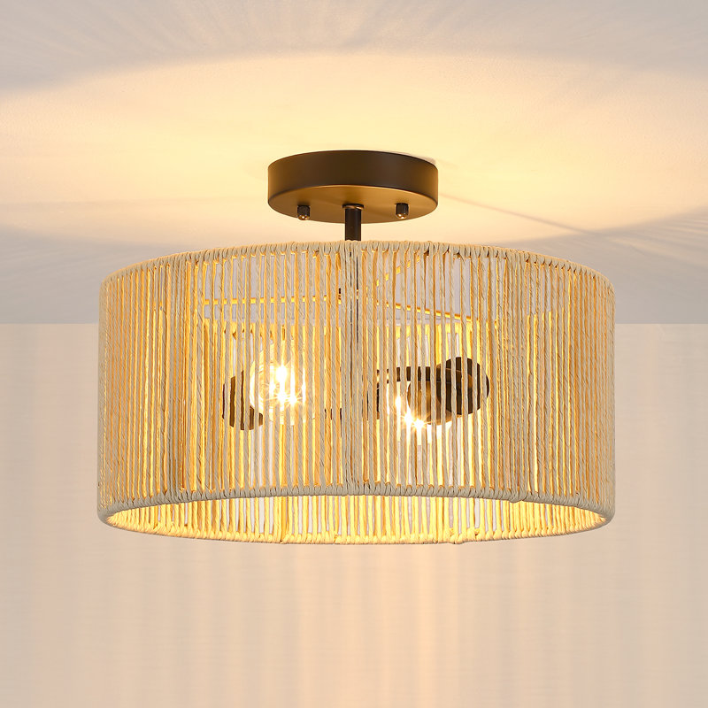 Semi Flush Mount, Beige