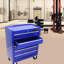Chariot à outils d'atelier 5 tiroirs avec glissières à roulement et serrure, verrou d'armoire à tiroir bleu 4 roues pour le garage, lueur-963457832
