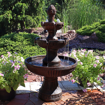Fontaine d'extérieur à 3 niveaux Dunkelberger Flower Blossom