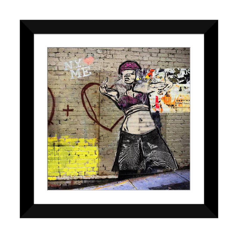"Love Girl" par Luz, impression sur toile, Papier beaux-arts encadré noir, Blanc, H 24 po x l 24 po x P 1 po