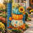 Blue orange stacked pumpkins
