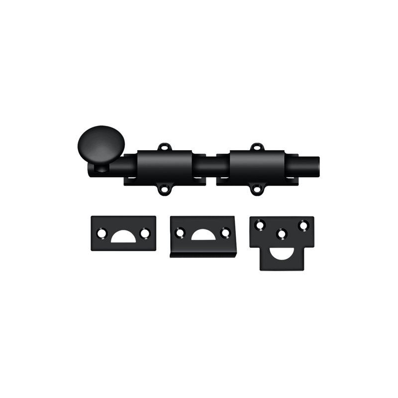 Brass Latch/Catch/Bolt, Black, 1.25" H x 6" W x 1" D