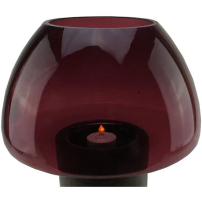 9.75" Candle Holder with Wooden Base