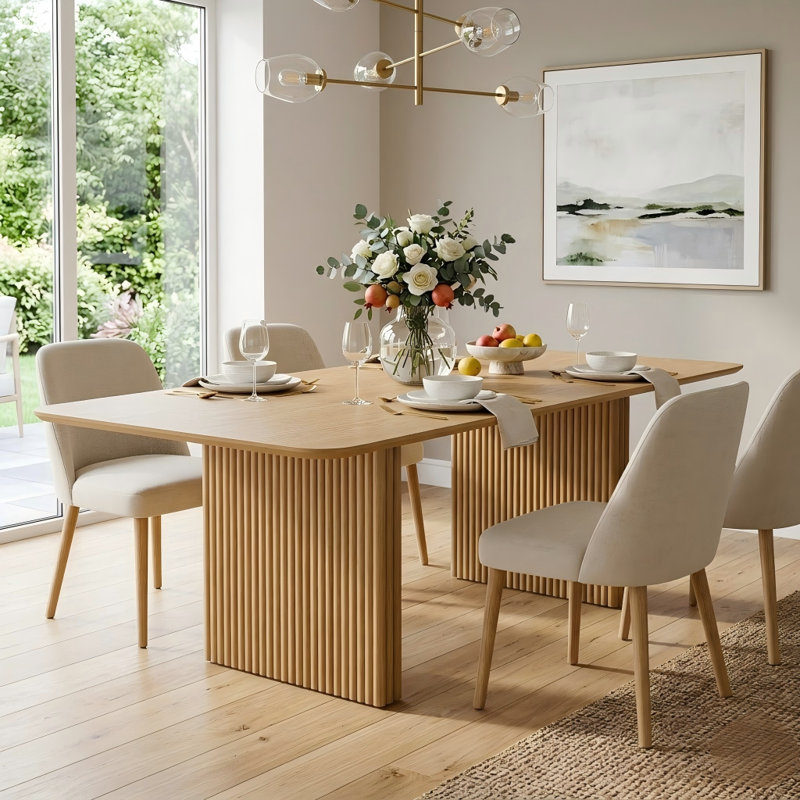 Table de salle à manger Maitilde, Bois naturel, H 30 po x L 79 po x l 33,5 po