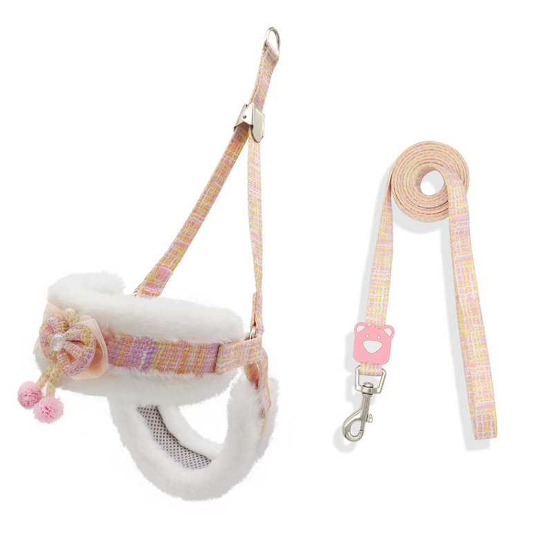 Harnais et laisse pour chien rose S, Petit, Rose