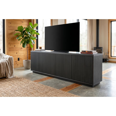 90 Inch Solid Wood TV Stand, Rustic Farmhouse Media Console in Brazilian Pine, Extra Long Entertainment Center for 85+ Inch TVs