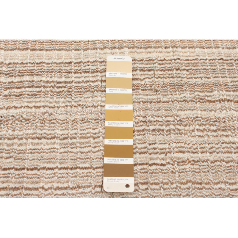Tapis brun en laine tissé et tissé à la main Scot