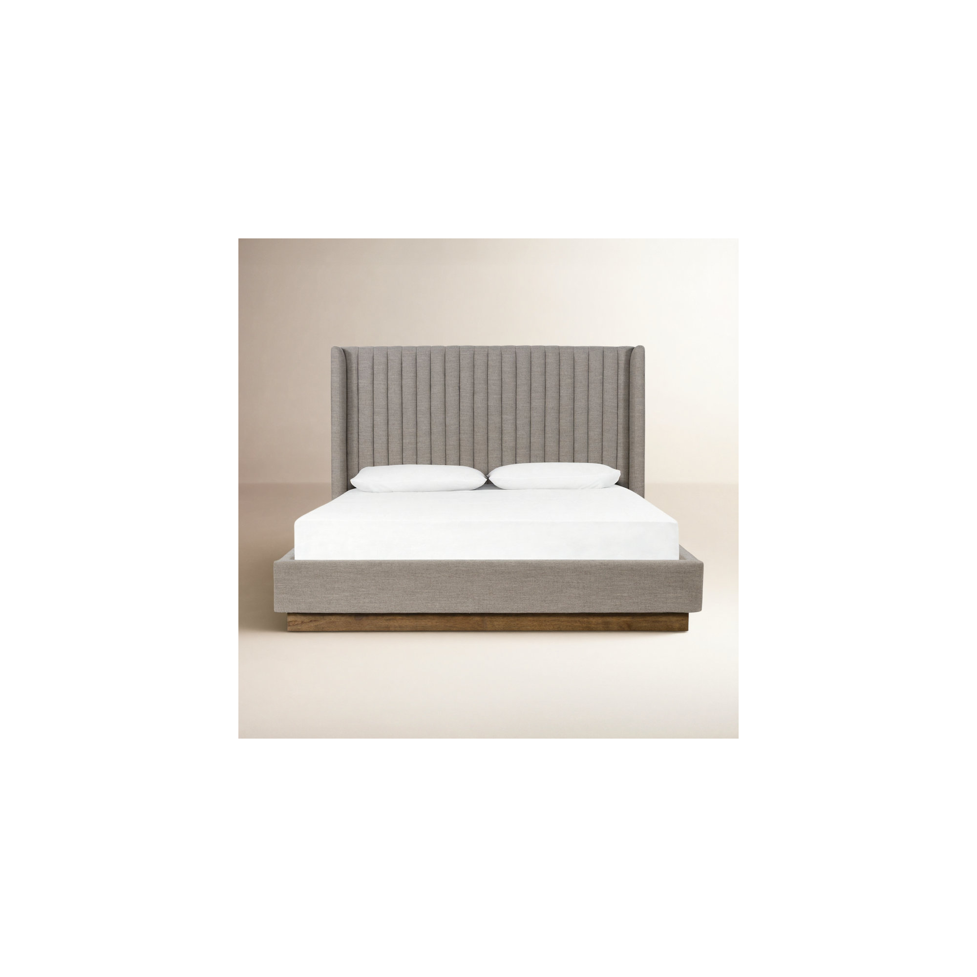 Lydia Upholstered Wingback Bed, Savile Flannel, Queen