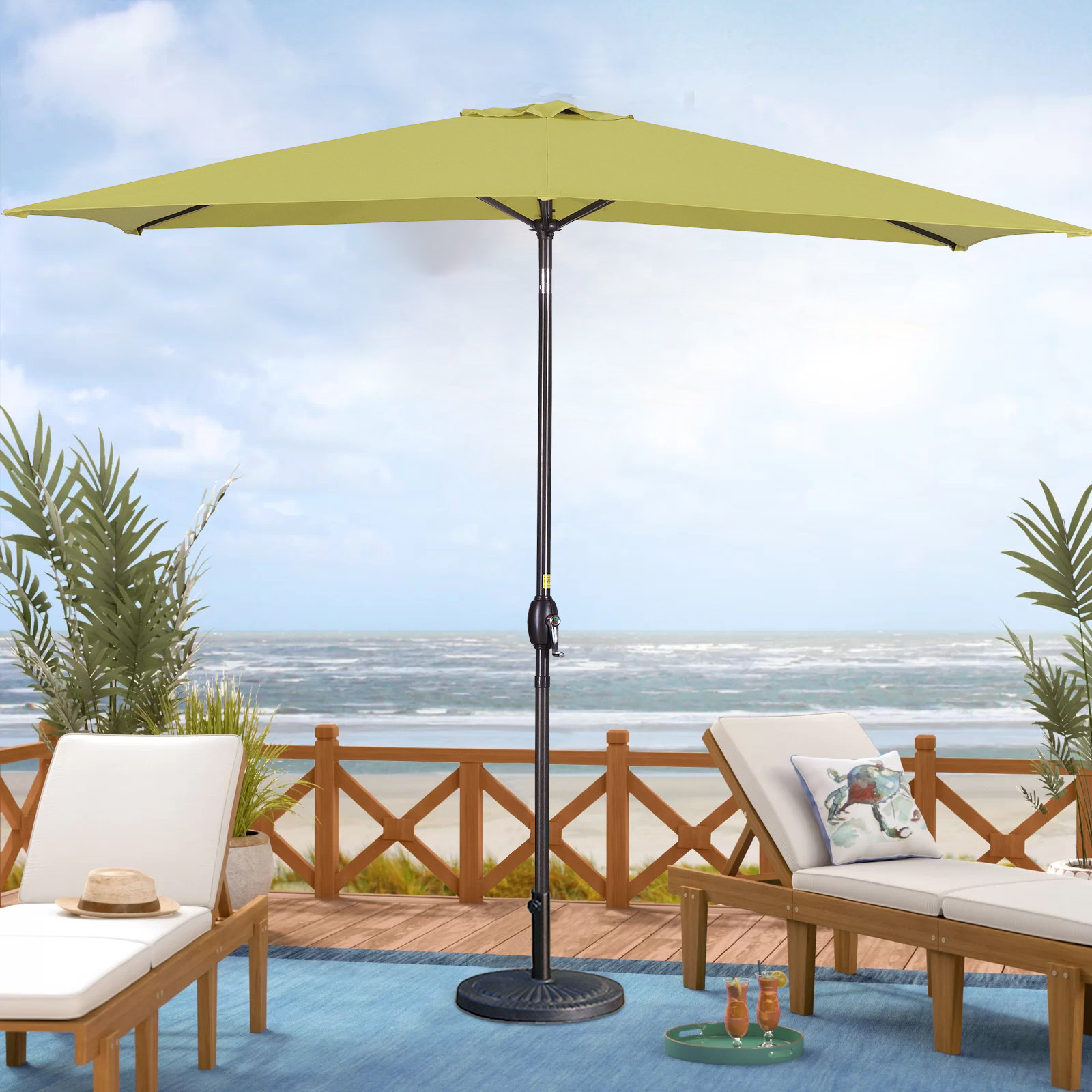 Arlmont & Co. Barrios 10' Rectangular Market Umbrella & Reviews | Wayfair