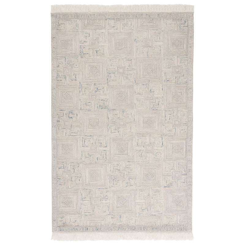 Hillenbrand Hand Woven Geometric Wool Area Rug , Rectangle 4' x 6'