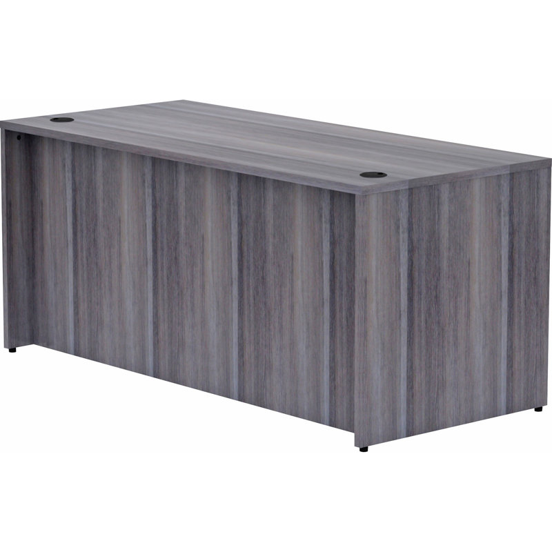 Weathered Charcoal Laminate 66" Rectangular Desk Shell