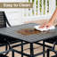 Tables de patio modernes, table de salle à manger carrée en acier de 37 pouces pour la maison