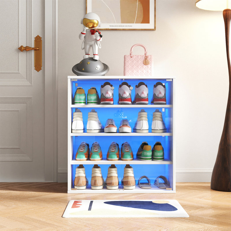 Boîte à chaussures avec lumière DEL RVB, Blanc