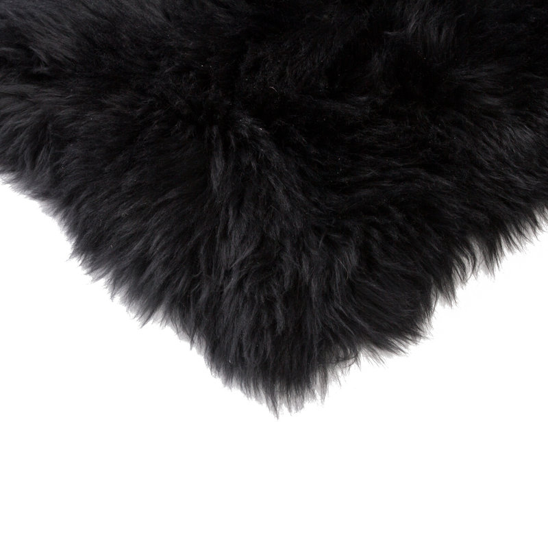 Coussin de chaise en peau de mouton, Noir