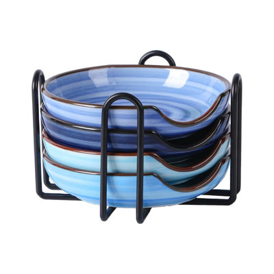 Ensemble de 4 cuillères de 4,8 po en céramique bleue