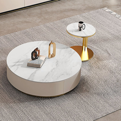 Modern Light Luxury Round Tea Table Combination