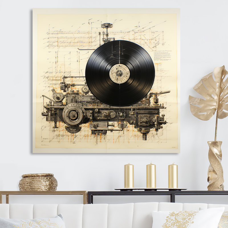 Schéma II sur toile, H 36 po x l 36 po x P 1,5 po, Toile tendue