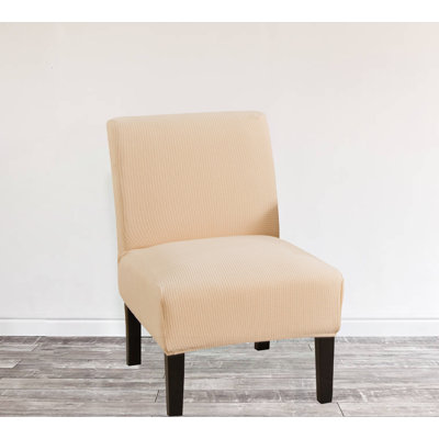 Washable Stretch Fabric Armless Chair Cover - Slipper Chair And Dining Chair Cover