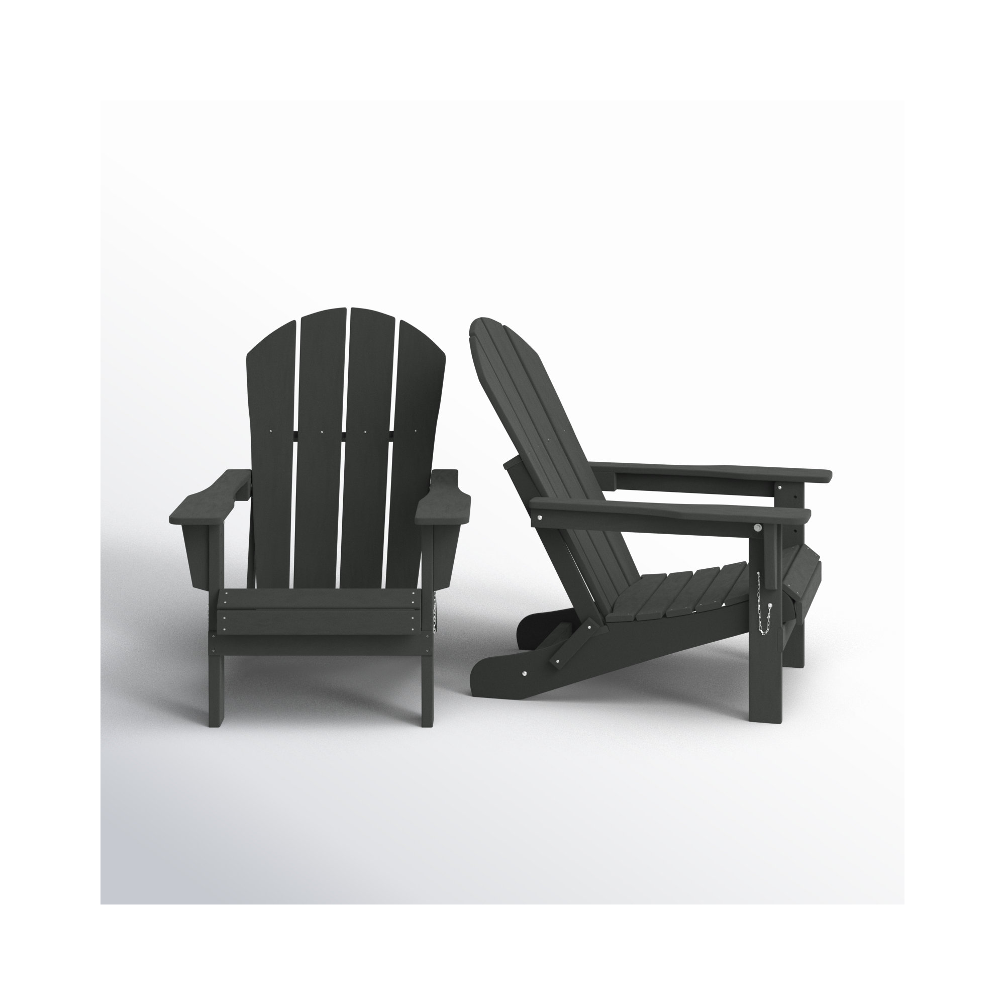 Laguna Foldable Outdoor Adirondack Set, Gray