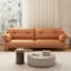 Canapé modulaire orange en cuir véritable-109721349