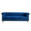 Canapé Chesterfield en velours 84,65 pouces pour le salon couleur BLEU