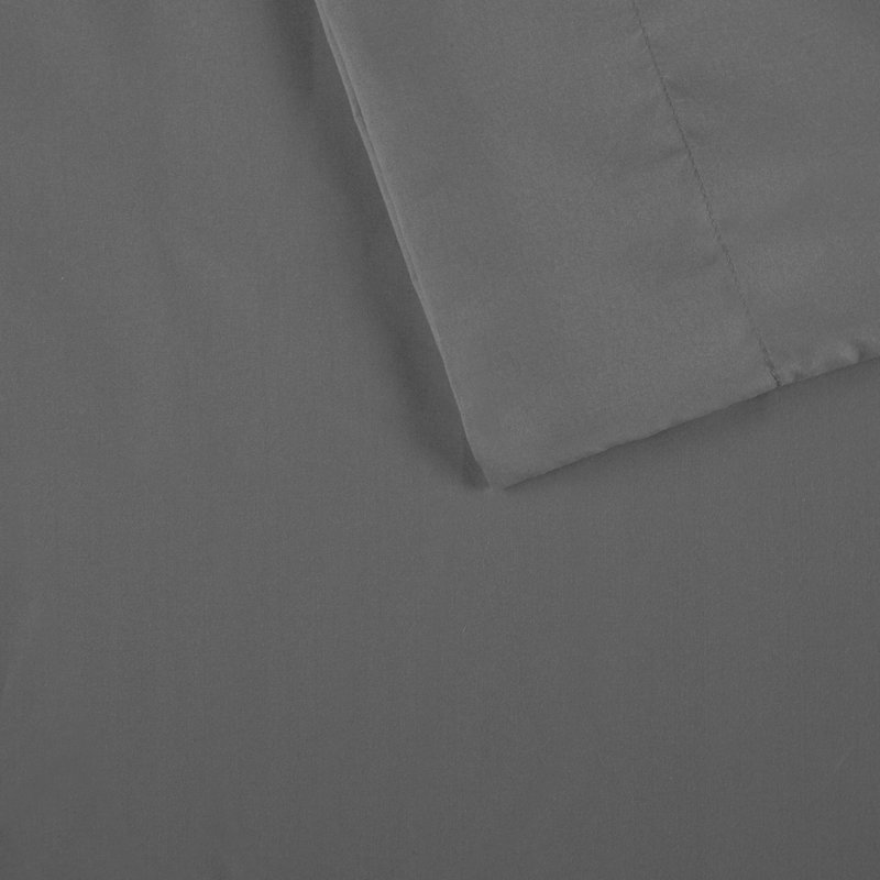 Intelligent Design Charcoal All Season Soft Touch 4-Piece Twin Sheet Set with Side Pockets, Charcoal
