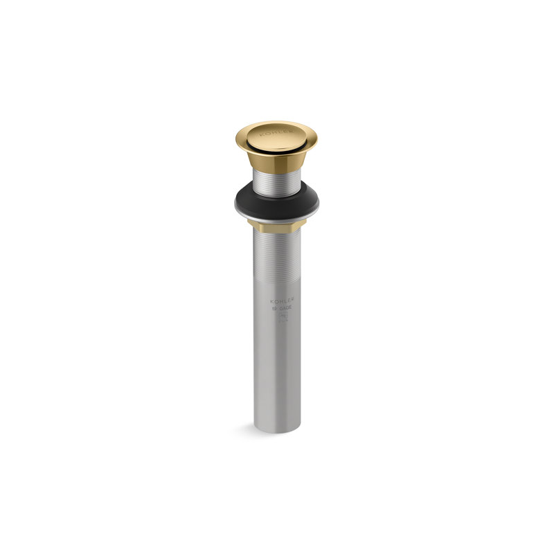 Clicker Drain Without Overflow, Vibrant Brushed Moderne Brass