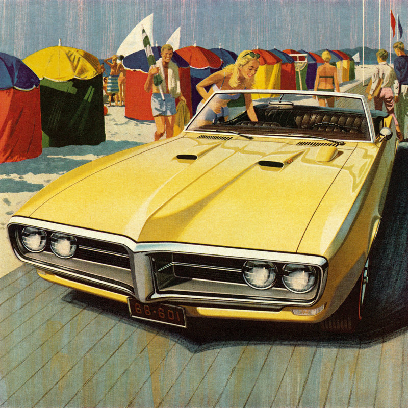 Convertible Car by CSA-Printstock - No Frame Art Prints on Canvas, 51cm H x 51cm W