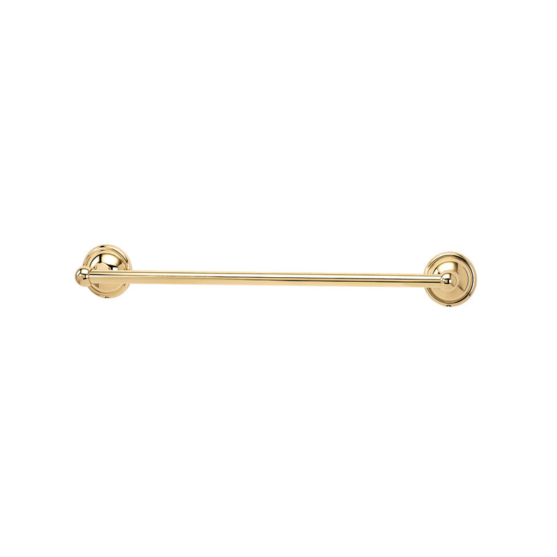 Yale Wall Mounted Towel Bar, Polished Brass, 2.63" H x 24" L x 3.13" D