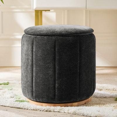 Burchard 19” Modern Storage Ottoman with Swivel Base and No Assembly Needed by Latitude Run