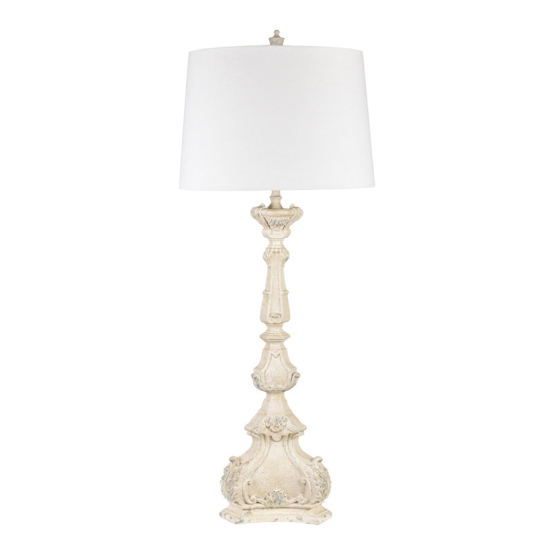 41" Resin Table Lamp With White Shade